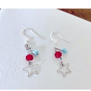 Fourth of July earrings red white and blue fun novelty earrings. 🇺🇸